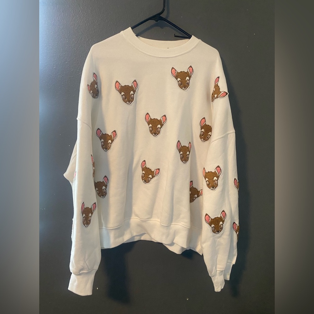 White Bambi sweater size large
